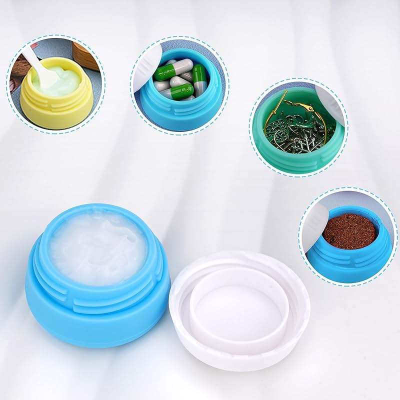 Kitchen GIMS Travel Containers for Toiletries 6 Pack 0.7oz TSA Approved Size Silicone Jars With Lids Leak-proof Accessories for Cosmetic Makeup Cream - Image 5