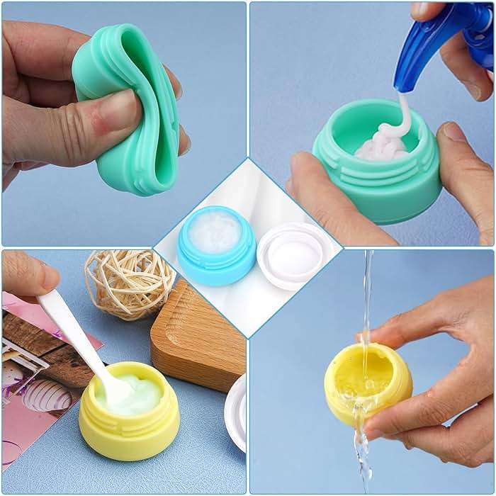 Kitchen GIMS Travel Containers for Toiletries 6 Pack 0.7oz TSA Approved Size Silicone Jars With Lids Leak-proof Accessories for Cosmetic Makeup Cream - Image 6