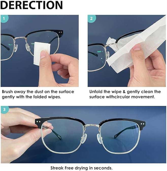 200 Count Lens Wipes for Eyeglasses, Eyeglass Lens Cleaning Wipes Pre-moistened Individually Wrapped Sracth-Free Streak-Free Eye Glasses Cleaner Wipes for Sunglass, Camera Lens, Goggles - Image 6