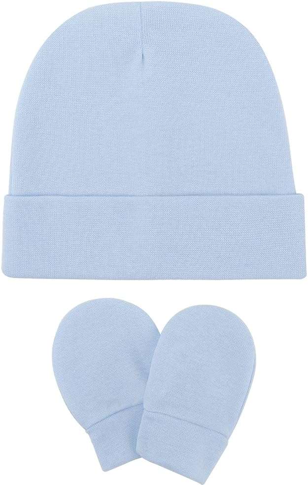 Newborn Baby Hats and Mittens Set Infant Beanie Cap Toddler Gloves Newborn Hospital Hats for Baby Boys Girls Kid 0-6 Months - Image 5