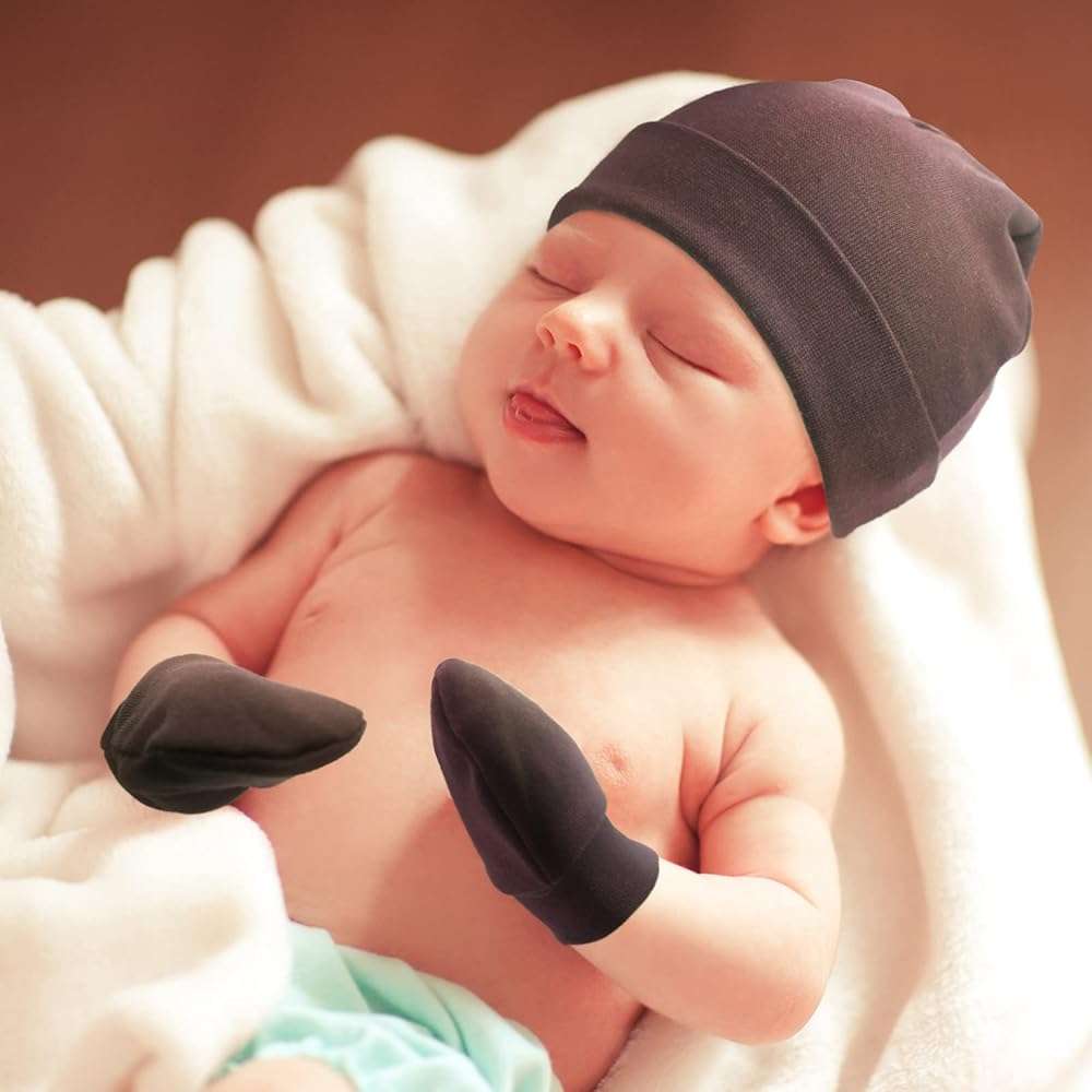 Newborn Baby Hats and Mittens Set Infant Beanie Cap Toddler Gloves Newborn Hospital Hats for Baby Boys Girls Kid 0-6 Months - Image 7