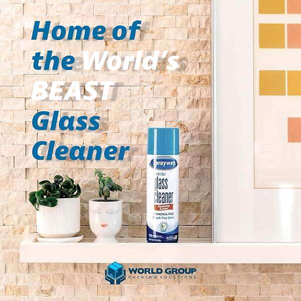 World Group Packing Solutions Glass Cleaner Foam, Foaming Action & Spray, 19oz - 2 Pack - Clean Fresh Scent - Bundled With 2 Microfiber Rags - Image 5