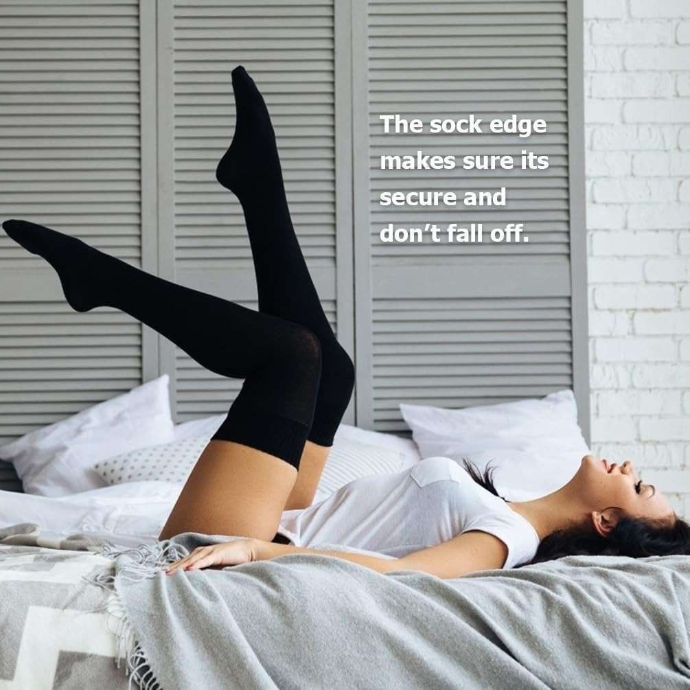 AQOKKA Thigh High Socks for Women Striped Over Knee Thigh Socks Long Boot Thigh High Stockings Leg Warmers for Girls - Image 3