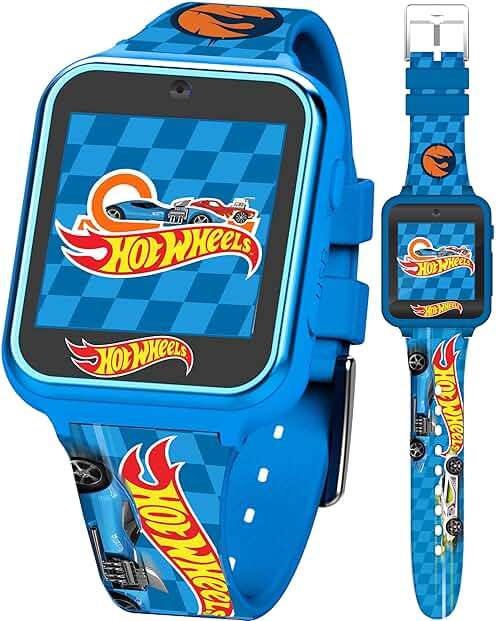 Hot Wheels Interactive Kids Smartwatch – Touchscreen Watch with Camera, Games, Voice Recorder, Step Tracker, Alarm & Timer – Racing-Inspired Design, USB Rechargeable – Fits Wrists 5.5" to 8" - Image 1