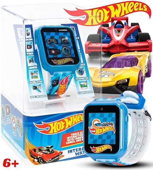 Hot Wheels Interactive Kids Smartwatch – Touchscreen Watch with Camera, Games, Voice Recorder, Step Tracker, Alarm & Timer – Racing-Inspired Design, USB Rechargeable – Fits Wrists 5.5" to 8" - Image 2