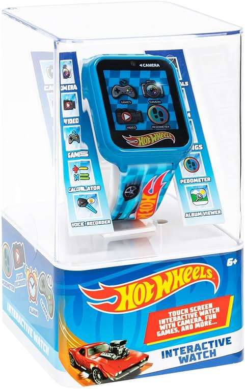 Hot Wheels Interactive Kids Smartwatch – Touchscreen Watch with Camera, Games, Voice Recorder, Step Tracker, Alarm & Timer – Racing-Inspired Design, USB Rechargeable – Fits Wrists 5.5" to 8" - Image 6