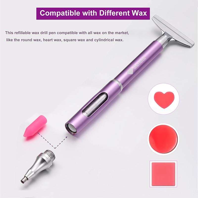 benote Diamond Art Painting Pen Refillable Wax Pen for Diamond Art Kit Accessories Self-Stick Drill Pens with Metal Correction Plate for 5D Craft DIY Nail - B18 - Image 4