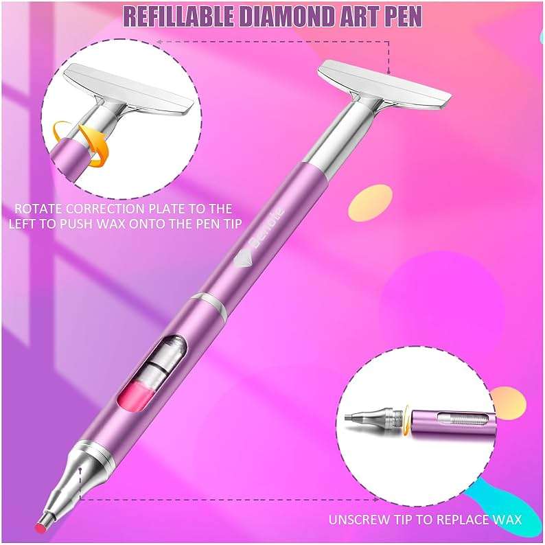 benote Diamond Art Painting Pen Refillable Wax Pen for Diamond Art Kit Accessories Self-Stick Drill Pens with Metal Correction Plate for 5D Craft DIY Nail - B18 - Image 6