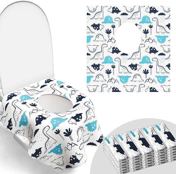 30 Pack Toilet Seat Covers Disposable, Large Waterproof Potty Covers for Toddlers, Kids, and Adults, Individually Wrapped for Travel, Toddler Potty Training for Public Restroom, Airplane, Trip - Image 1
