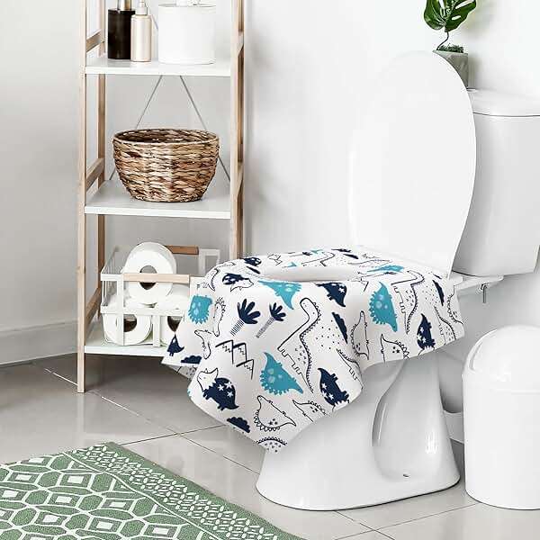 30 Pack Toilet Seat Covers Disposable, Large Waterproof Potty Covers for Toddlers, Kids, and Adults, Individually Wrapped for Travel, Toddler Potty Training for Public Restroom, Airplane, Trip - Image 2