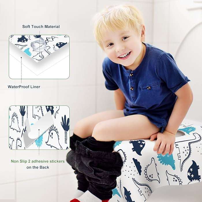 30 Pack Toilet Seat Covers Disposable, Large Waterproof Potty Covers for Toddlers, Kids, and Adults, Individually Wrapped for Travel, Toddler Potty Training for Public Restroom, Airplane, Trip - Image 3