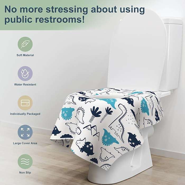 30 Pack Toilet Seat Covers Disposable, Large Waterproof Potty Covers for Toddlers, Kids, and Adults, Individually Wrapped for Travel, Toddler Potty Training for Public Restroom, Airplane, Trip - Image 5