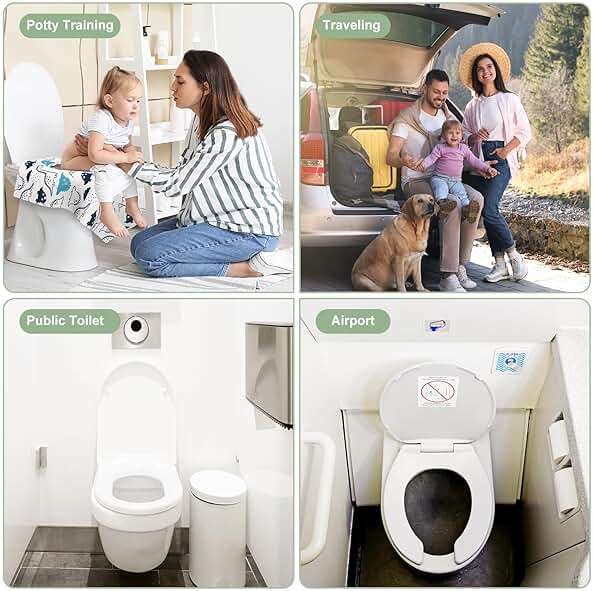 30 Pack Toilet Seat Covers Disposable, Large Waterproof Potty Covers for Toddlers, Kids, and Adults, Individually Wrapped for Travel, Toddler Potty Training for Public Restroom, Airplane, Trip - Image 7