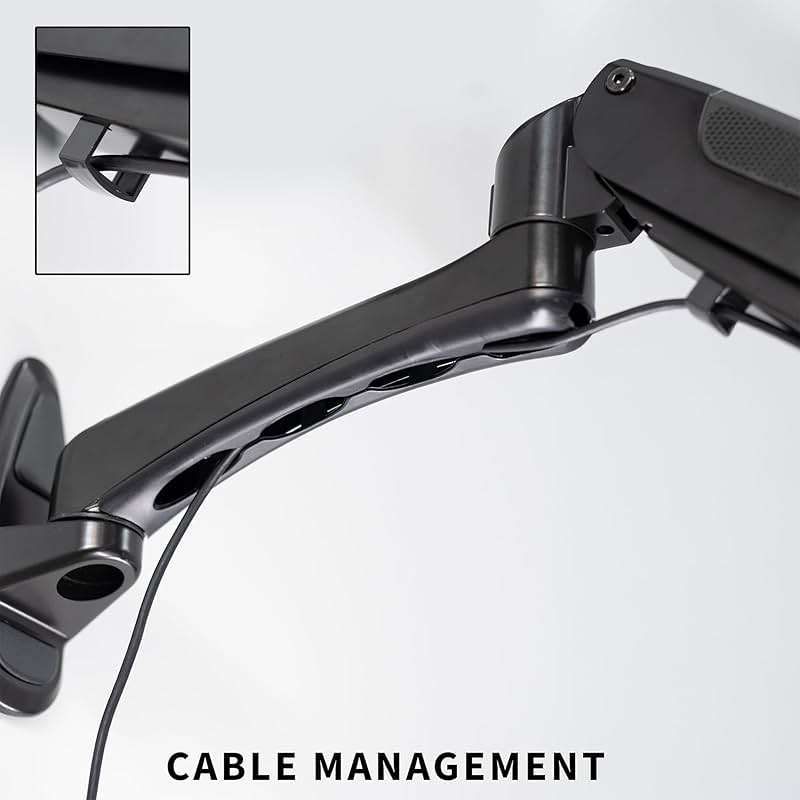 VIVO Sit-Stand 24 Inch Pneumatic Spring Keyboard and Mouse Tray Wall Mount, Counterbalance Height Adjustable Typing Platform, Ergonomic Tilt, Black, MOUNT-KB35B - Image 9