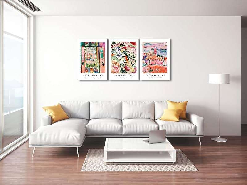 Wieco Art 3 Piece Henri Mattise Canvas Wall Art Abstract Colorful Matisse Posters Canvas Prints for Wall and Home Office Decorations - Image 2