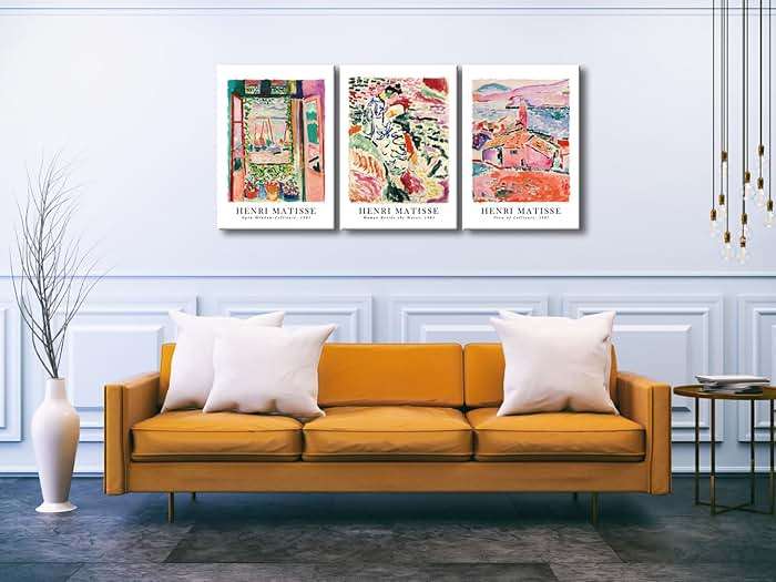 Wieco Art 3 Piece Henri Mattise Canvas Wall Art Abstract Colorful Matisse Posters Canvas Prints for Wall and Home Office Decorations - Image 3