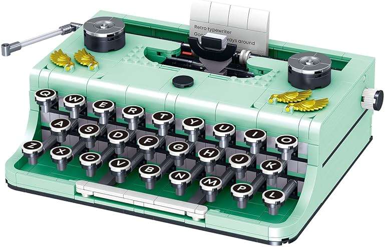 ELAICREE Ideas Retro Typewriter Building Set for Adults, 820PCS Classic Retro Series Typewriters Toys Model Best Nostalgic Gift - Image 1