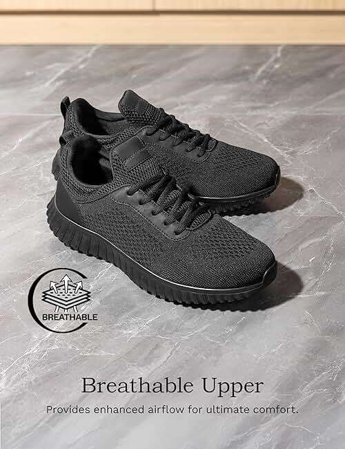 Bruno Marc Men's Non Slip Work Shoes Walking Zapatos Trabajo Black & Lightweight Sneakers Food Service Chef Kitchen Restaurant - Image 3