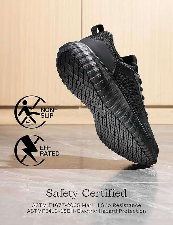 Bruno Marc Men's Non Slip Work Shoes Walking Zapatos Trabajo Black & Lightweight Sneakers Food Service Chef Kitchen Restaurant - Image 4