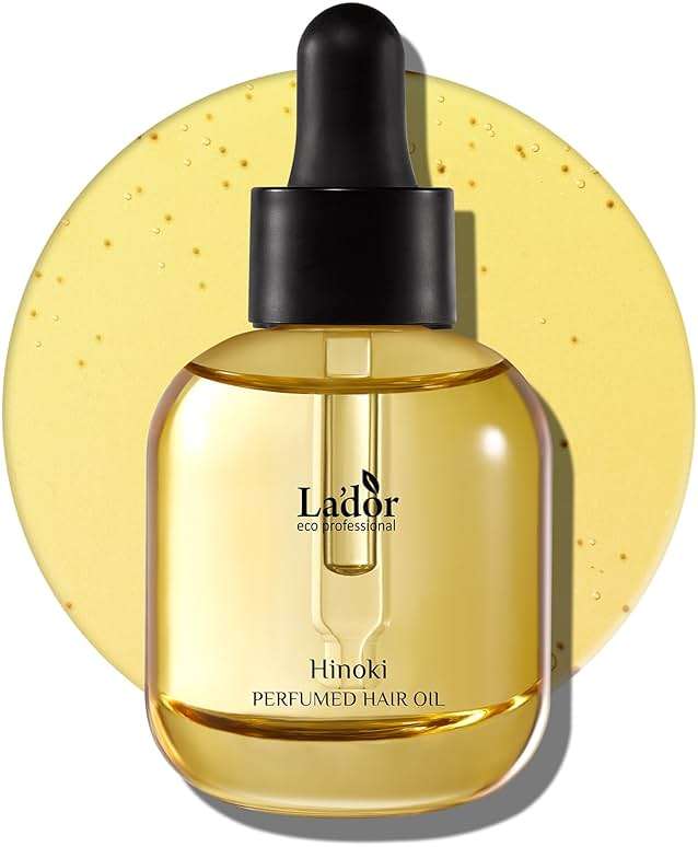 LADOR Hair Perfume Oil for Dry Damaged Hair - Anti Frizz Nourishing Fragrance Gloss Oil Serum Leave-In Conditioner Hold Curls & Waves Sulfate Paraben Alcohol Free 1 Fl Oz - Hinoki Korean - Image 1