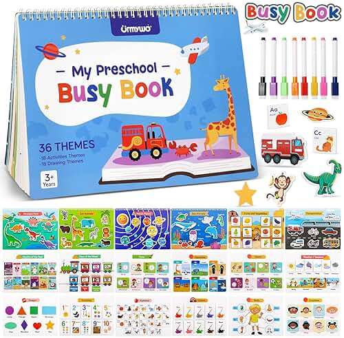 Busy Book for Toddlers 3-5, Preschool Learning Activities, Montessori Learning Educational Toys, Tracing Activity Coloring Books for Kids Ages 4-8, Autism Sensory Travel Toys, Birthday Gifts - Image 1