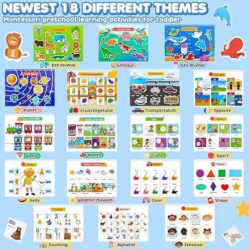 Busy Book for Toddlers 3-5, Preschool Learning Activities, Montessori Learning Educational Toys, Tracing Activity Coloring Books for Kids Ages 4-8, Autism Sensory Travel Toys, Birthday Gifts - Image 2