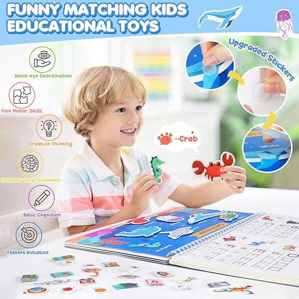 Busy Book for Toddlers 3-5, Preschool Learning Activities, Montessori Learning Educational Toys, Tracing Activity Coloring Books for Kids Ages 4-8, Autism Sensory Travel Toys, Birthday Gifts - Image 6