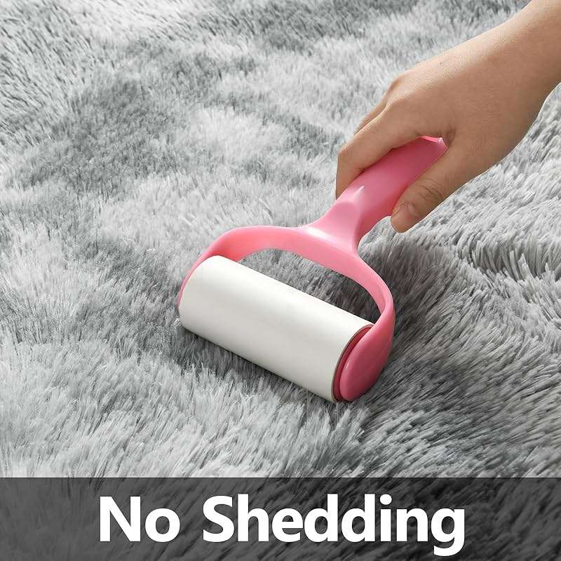 Deerhoo Large Shag Area Rugs 6 x 9, Tie-Dyed Plush Fuzzy Rug for Living Room, Ultra Soft Fluffy Furry Rugs for Bedroom, Indoor Carpet Nursery Rugs for Kids Room Home Decor, Light Grey - Image 6