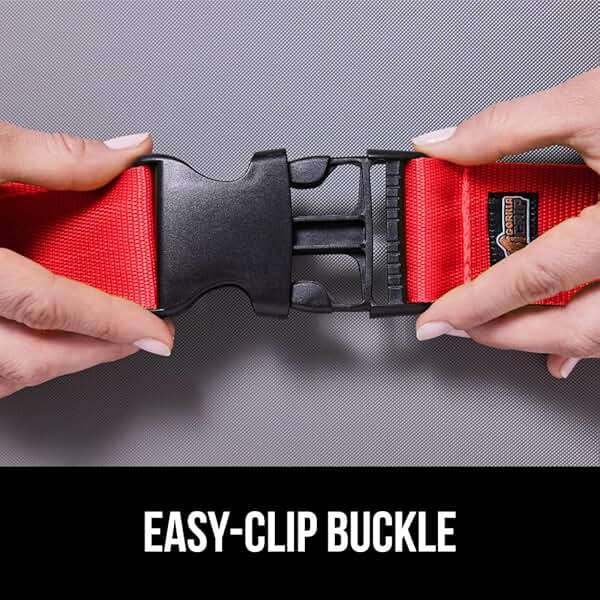 GORILLA GRIP Heavy Duty Adjustable Luggage Straps for Suitcases, Easy to Identify Travel Belt Connector Holds Suitcase Together, Extends Life of Bag, Strap Connects Two Bags, Accessories 2 Pack Red - Image 7