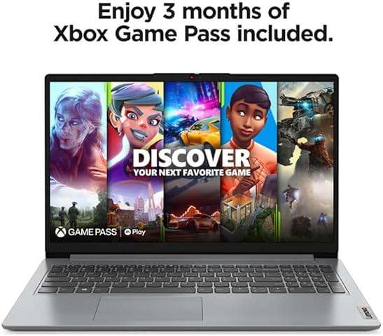 Lenovo IdeaPad 1 Laptop, 15.6” FHD Display, AMD Ryzen 5 5500U, 8GB RAM, 512GB SSD, Windows 11 Home, 720p Camera w/Privacy Shutter, Smart Noise Cancelling, Cloud Grey - Image 4
