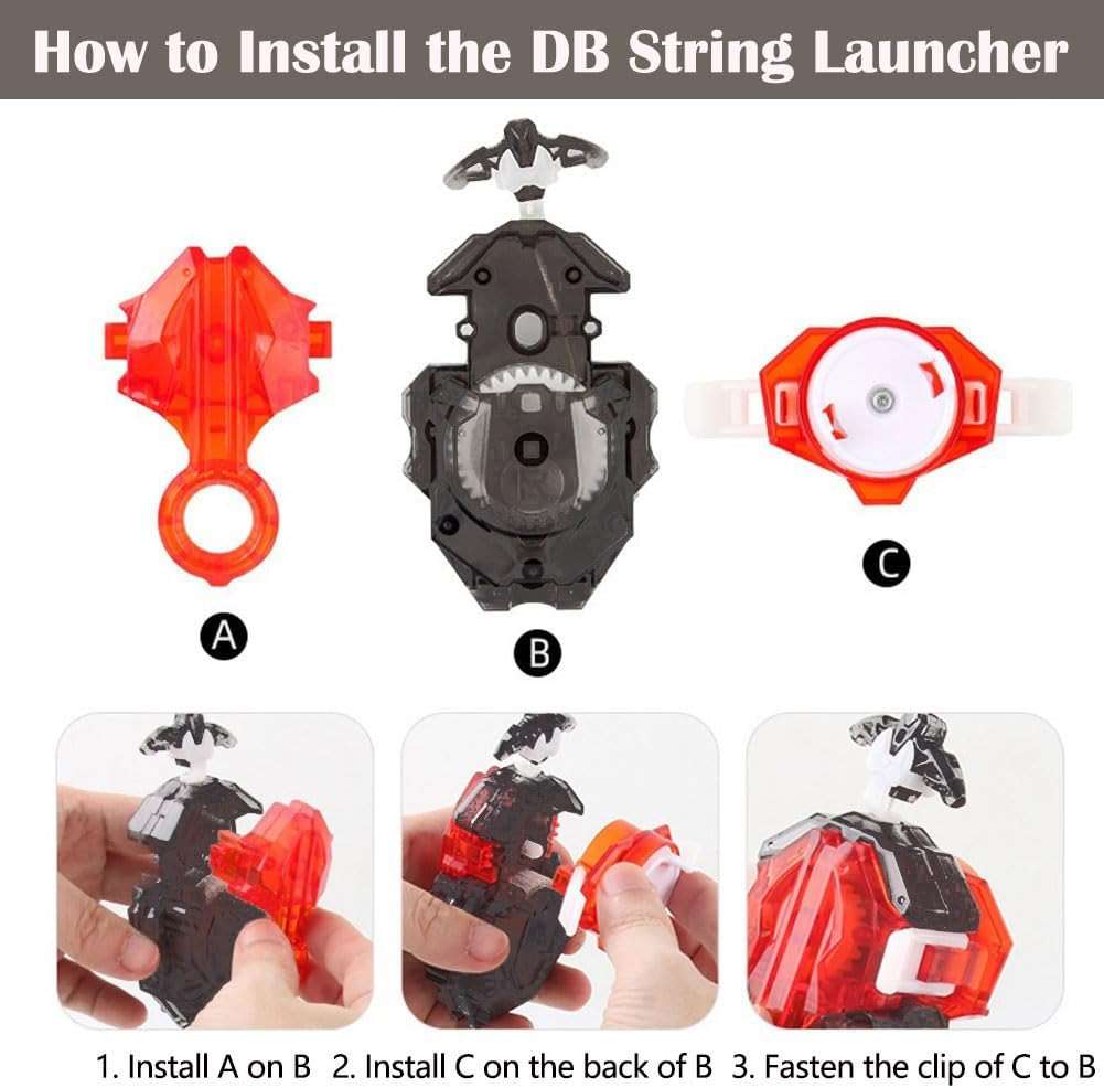 Bey Battling Burst Toy Set, 12pcs Spinning Burst Tops 2 Two-Ways Launchers with Grip, Combat Tops Battle Game with Portable Box Gift for Kids Children Boys 6-12 - Image 4