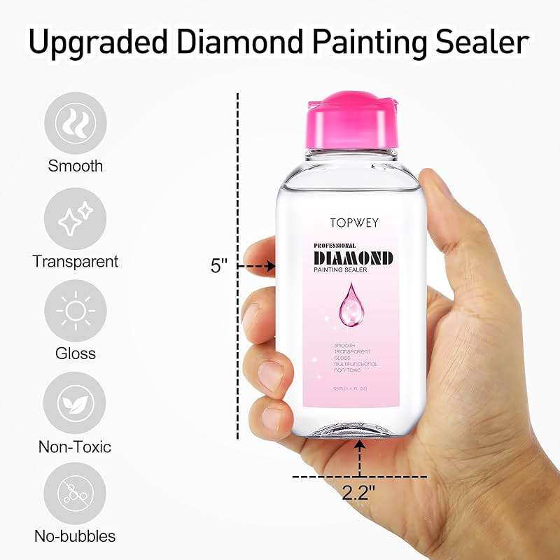Diamond Painting Sealer, Topwey Diamond Painting Adhesive with Applicator Helps retain Your Diamond Sparkle, Also Applicable to Puzzles for Adults (125 ML 4.4 Fl Oz) - Image 6