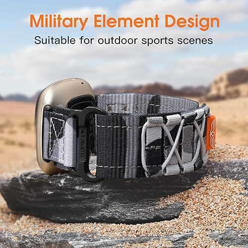 Bandletic Tactical Rugged Bands Compatible with Fitbit Versa 4 Bands/Versa 3/Sense 2/Sense, Soft Durable Military Nylon Solo Loop Sport Straps - Image 5