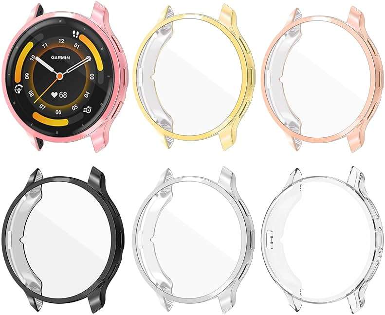6 Pack Watch Screen Protector for GARMIN Venu3S 41mm, Soft TPU Case Full Protective Cover Flexible Bumper for GARMIN VENU3S Smart Watch - Image 1