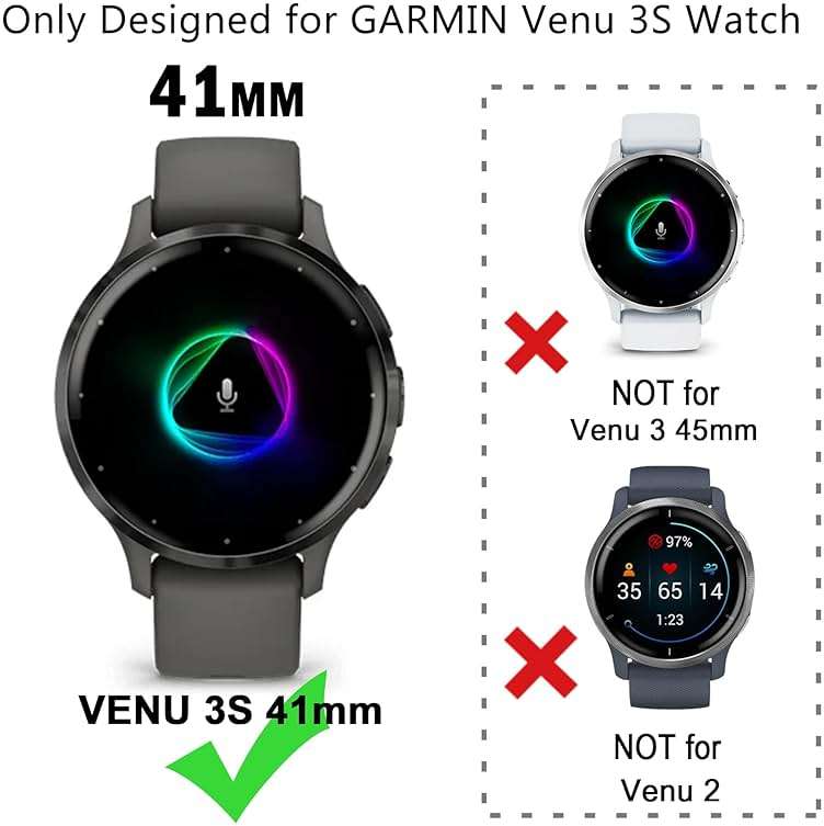 6 Pack Watch Screen Protector for GARMIN Venu3S 41mm, Soft TPU Case Full Protective Cover Flexible Bumper for GARMIN VENU3S Smart Watch - Image 3