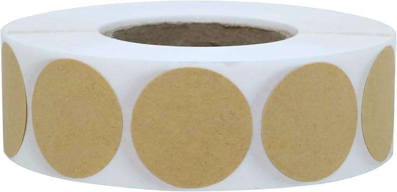 1000PCS Kraft Circle Stickers Dot Stickers, 1 Inch Round Blank Garage Sale Price Sticker Kraft Coding Tag Labels Brown Natural Envelope Seals for Home Classroom Jam Canning Jar Labels (Brown 1 Inch) - Image 3