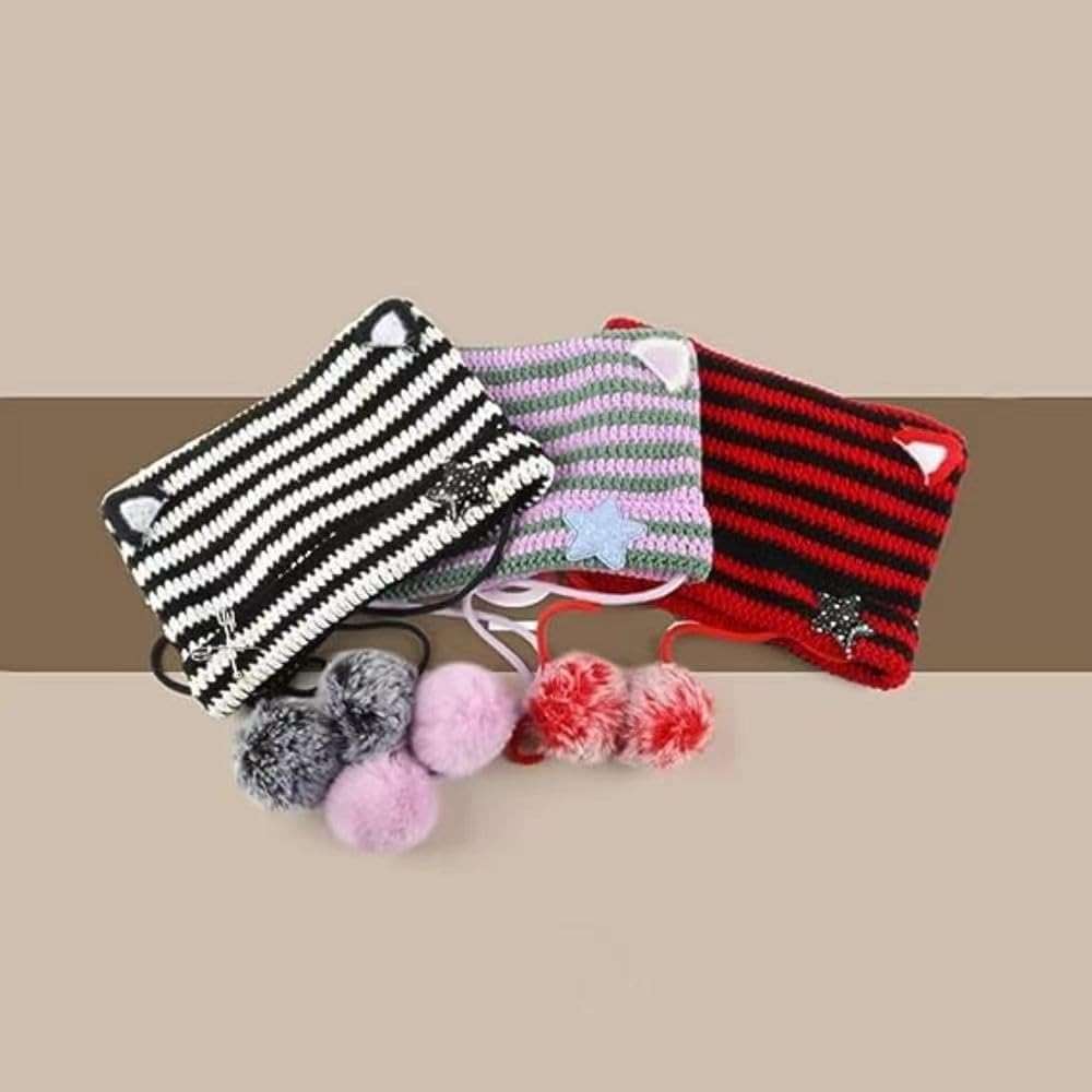 Y2k Beanie Cat Ear Gyaru Acubi Devil Crochet Hats Cute Kawaii Star Grunge Aesthetic Pompoms Cutecore Y2k Harajuku Clothes - Image 7