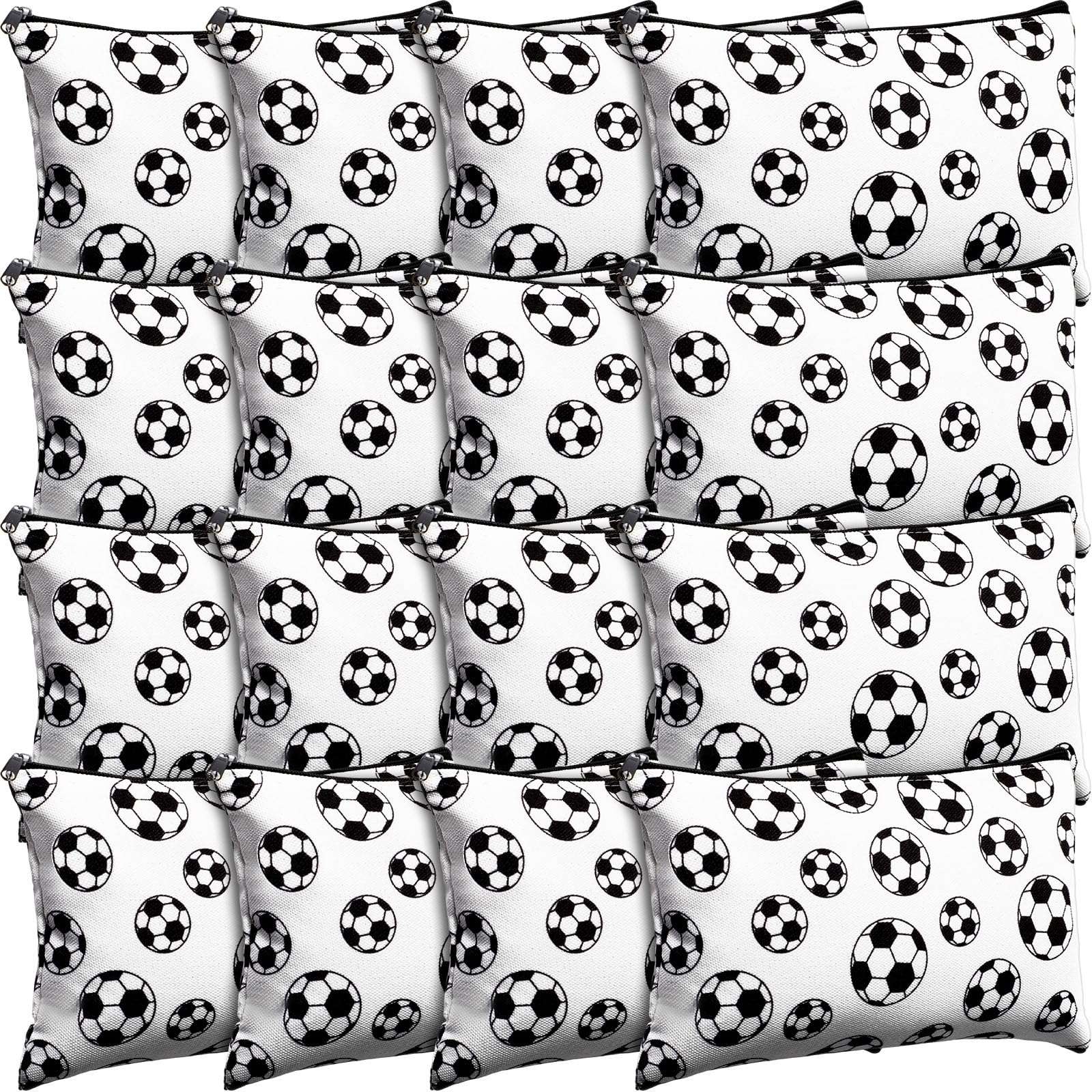 Eccliy 20 Pcs Soccer Makeup Bags Bulk Sport Team Gifts Soccer Cosmetic Bag Accessories for Women Toiletry Zipper Pouch Travel Canvas Gifts Stuff for Party Team Players Lover - Image 1