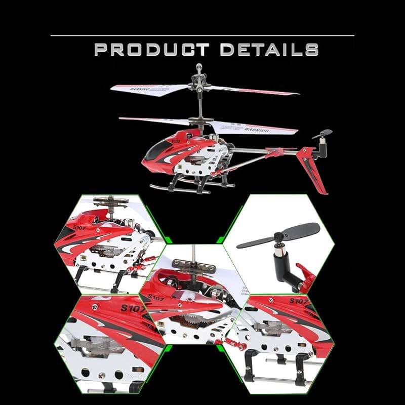 GoolRC Remote Control Helicopter, S107/S107G RC Helicopters, 3 Channel Mini Helicopter with Gyro for Beginners (Red) - Image 6