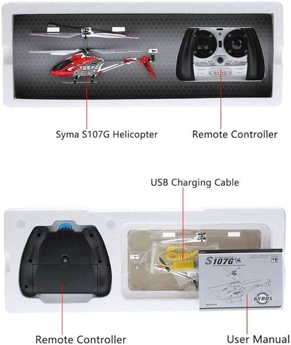 GoolRC Remote Control Helicopter, S107/S107G RC Helicopters, 3 Channel Mini Helicopter with Gyro for Beginners (Red) - Image 9