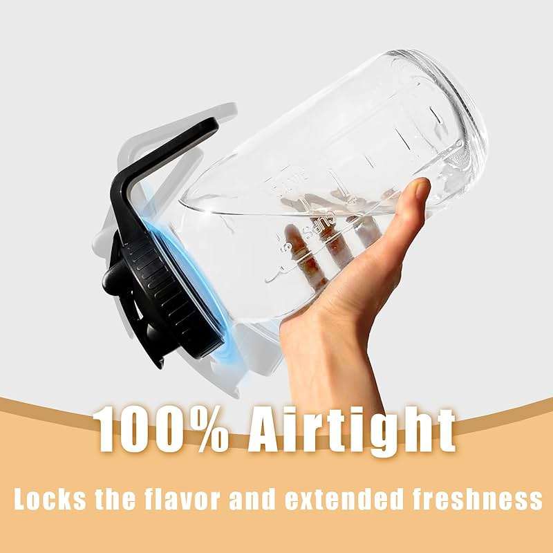 Mason Jar Pour Spout Lid for Wide Mouth Mason Jars, Mason Jar Pitcher Flip Cap Airtight Handle Lid, Leak Proof Seal Cover, Pack of 2 - Image 4
