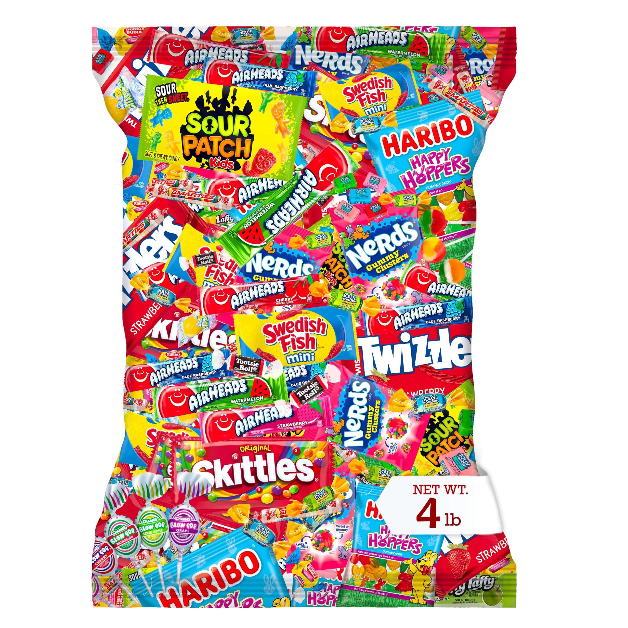 Bulk Candy Variety Pack - 4 lb Bulk Candy Assortment - Basket Stuffers, Pinata Stuffer Candies Variety Pack, Office CandyBowl Treats - Individually Wrapped Candies Bulk - Father's Day - Image 1
