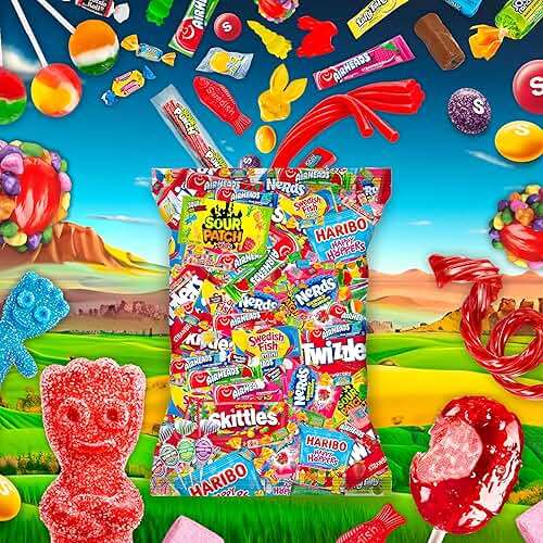 Bulk Candy Variety Pack - 4 lb Bulk Candy Assortment - Basket Stuffers, Pinata Stuffer Candies Variety Pack, Office CandyBowl Treats - Individually Wrapped Candies Bulk - Father's Day - Image 10
