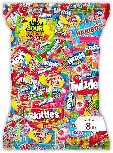 Bulk Candy Variety Pack - 8 lb Candy - Bulk Individually Wrapped - Candies - Trick Or Treat Candies - Piñata Filler Stuffers - Pinata Stuffers - Party Favors - Father's Day - Image 1