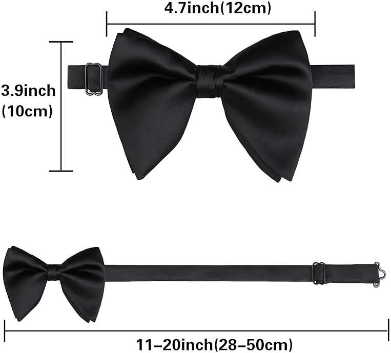Alizeal Velvet Pre-tied Adjustable Bow Tie for Men Oversize Formal Solid Tuxedo Bowtie - Image 5
