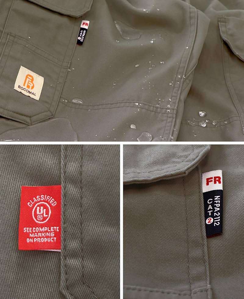 BOCOMAL FR Pants for Men Utility Cargo Pockets Flame Resistant/Fire Retardant Carpenter Water Oil Repellent Finish - Image 4