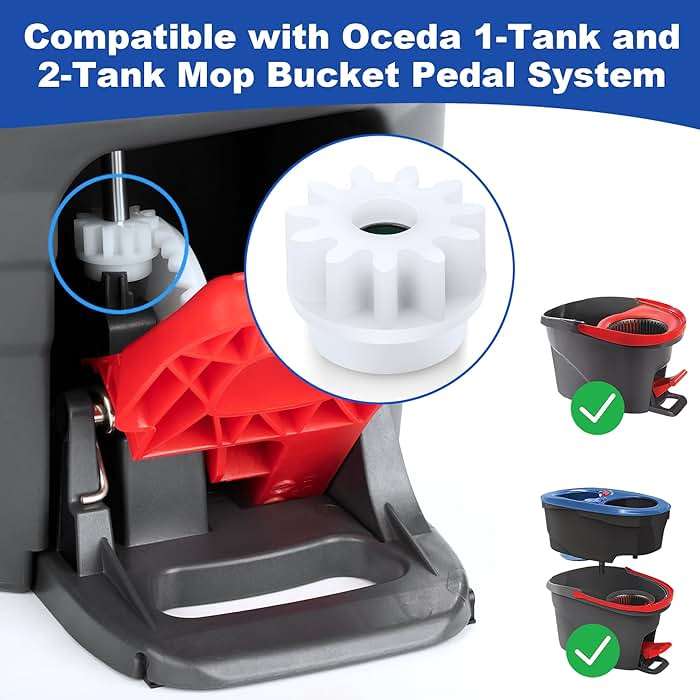 2 Pcs Spin Mop Bucket Replacement Gear Compatible with Ocedar Mop Bucket Pedal Only One Way Bearing Repair Parts - Image 3