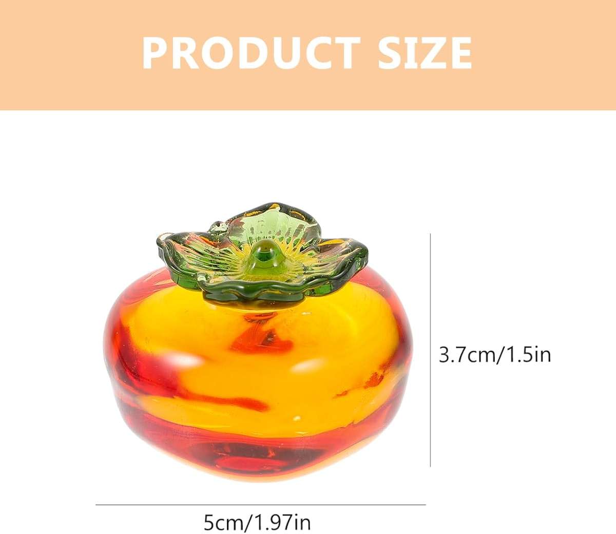 ABOOFAN Crystal Persimmon Figurine, Artificial Persimmon Statue Glass Fruit Figurine Collectible Paperweight Glass Fruit for Table Centerpiece Decoration - Image 3