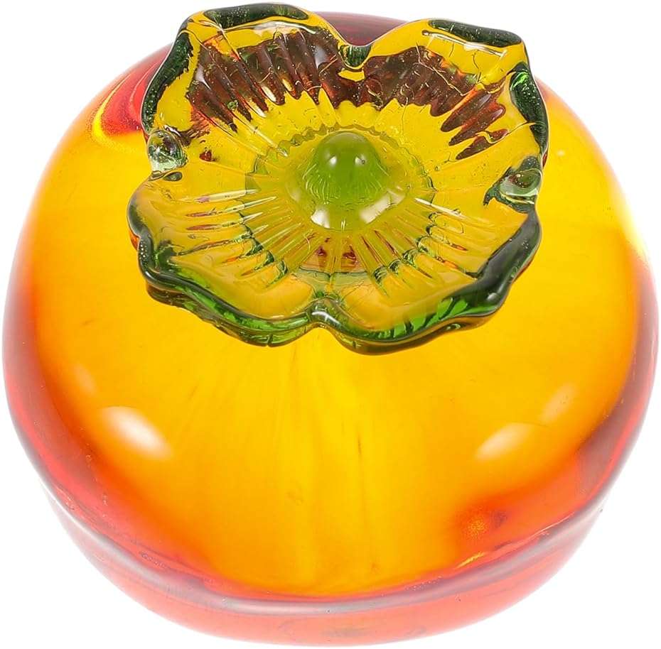 ABOOFAN Crystal Persimmon Figurine, Artificial Persimmon Statue Glass Fruit Figurine Collectible Paperweight Glass Fruit for Table Centerpiece Decoration - Image 8