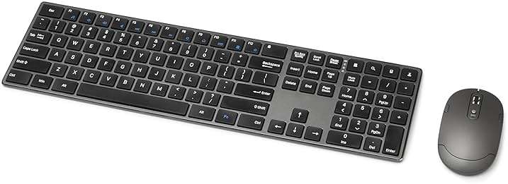 Amazon Basics Ultra Premium Wireless Keyboard and Mouse Combo, Rechargeable, Full-Size with Number Pad, Sleek Design, Plug and Play, Quiet Typing, 2.4GHz USB Receiver, Black - Image 1